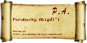 Porubszky Abigél névjegykártya