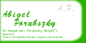 abigel porubszky business card
